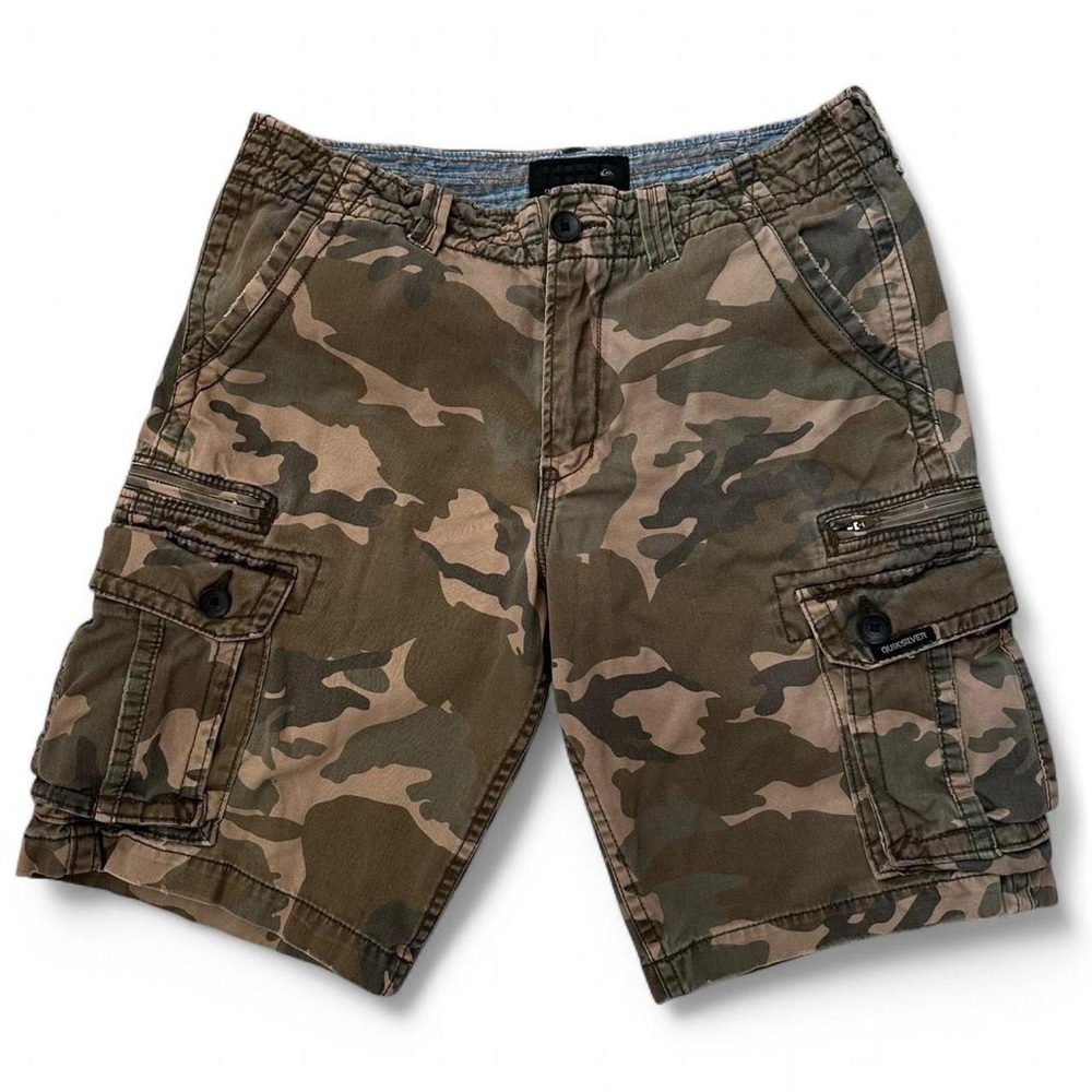 y2k quiksilver camo cargo shorts